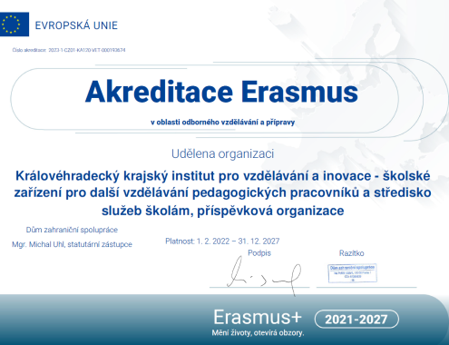 Získali jsme akreditaci v rámci programu Erasmus+